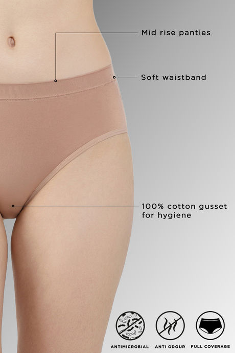 Zivame Regular Rise Full Coverage Hipster Panty (Pack of 3) - Multicolor — image 14